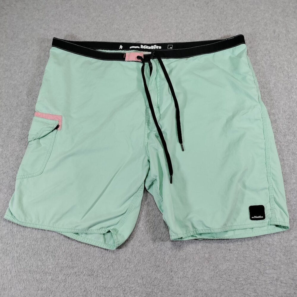 Katin Swim Shorts Mens 40 Aqua Pink Cargo Pocket Beach Summer